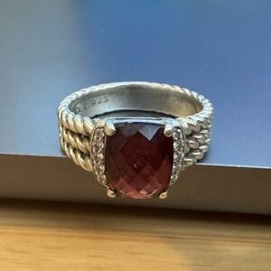 DAVID YURMAN Garnet and Diamond Wheaton Ring